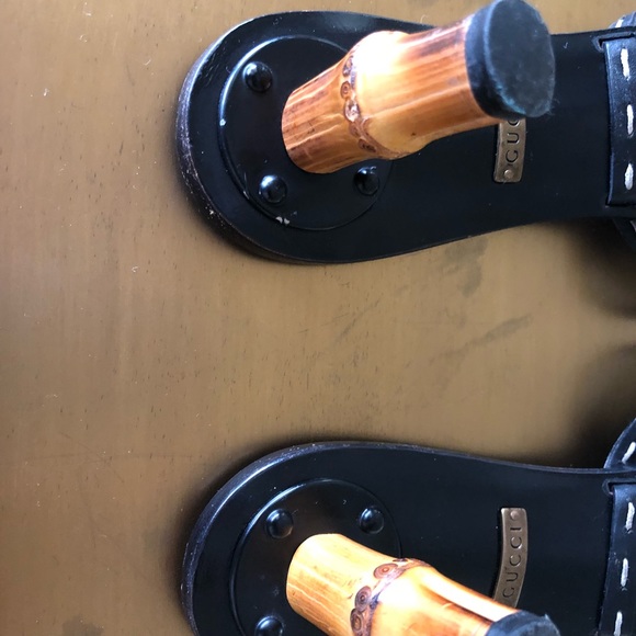 💫GUCCI Black Mules Bamboo Heels 💫 like New - Picture 4 of 6